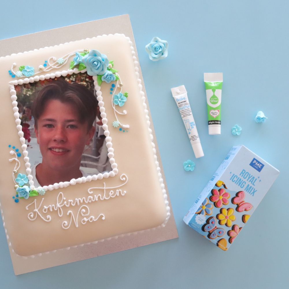 Royal icing tekst på kake