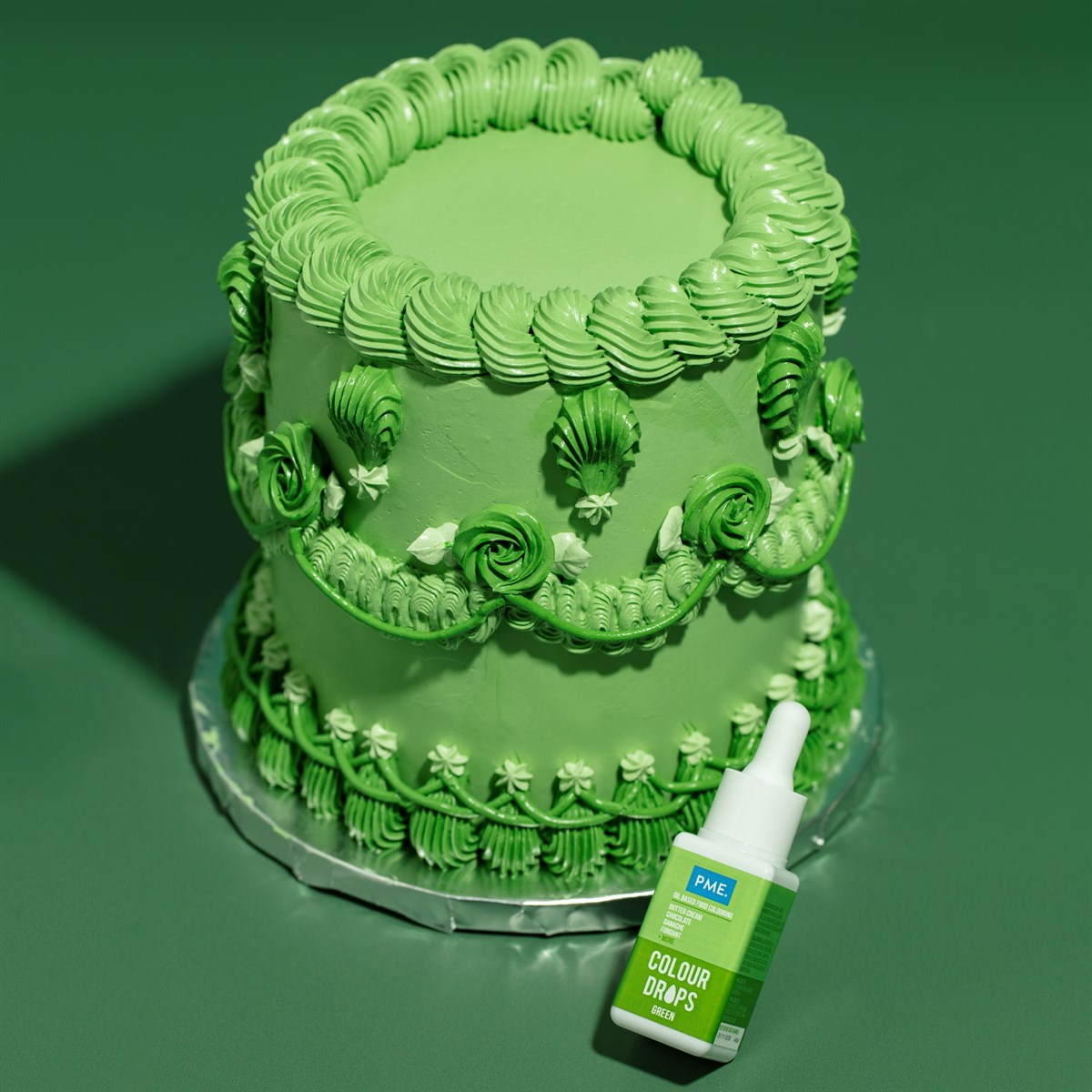 PME Oljebasert konditorfarge -Colour Drops-, Grønn, 20ml