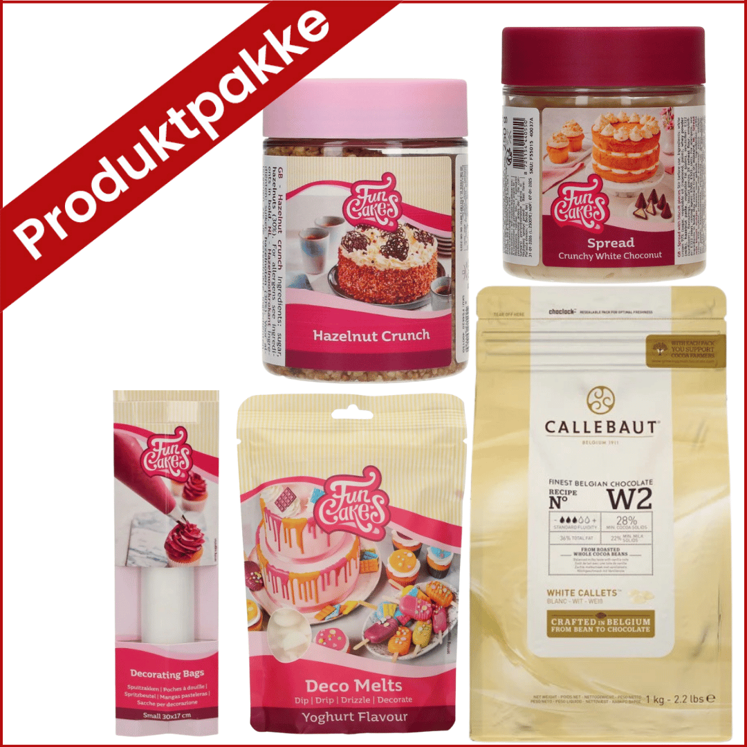 Produktpakke til Kinder schoko bons konfektkuler  Drømmer du om å lage hjemmelaget konfekt som smaker akkurat som de populære Kinder Schoko Bons-kulene? Med denne produktpakken har du alt du trenger for å lage kremete, crunchy konfektkuler med nydelig hvit sjokolade og hasselnøttsmak. 
 Disse konfektkulene er perfekte som spiselig julegave eller til kosekvelden hjemme. Massen lages raskt sammen me