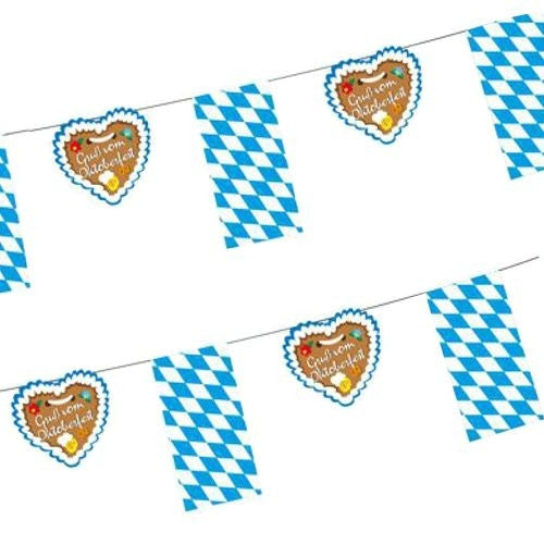 Bayern / Oktoberfest flaggrekke med dekor, 4 meter