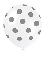 Hvite ballonger med sølvrundinger