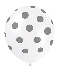 Hvite ballonger med sølvrundinger