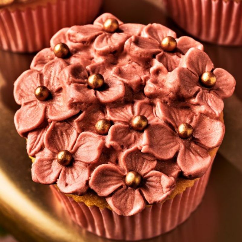 rosa fondant med glitter i