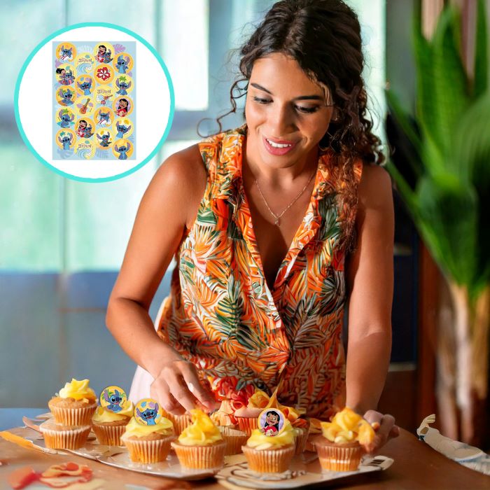 Spiselige cupcakebilder – Lilo & Stitch Ø3.4cm pk/20