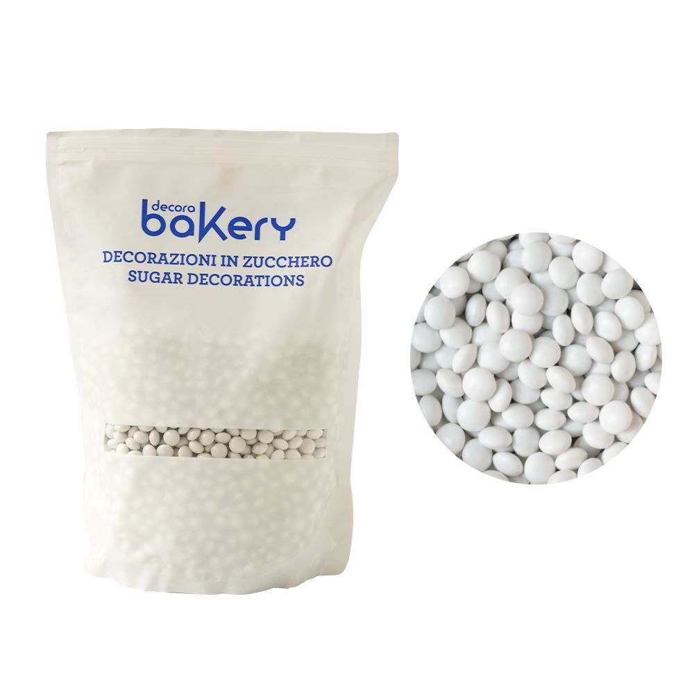 Decora Sjokoladelinser -Hvit- 10mm, 1kg