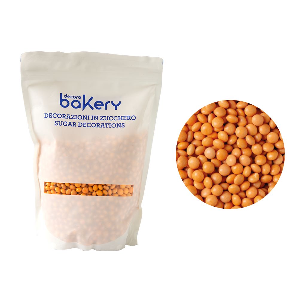 Decora Sjokoladelinser -Oransje- 10mm, 1kg