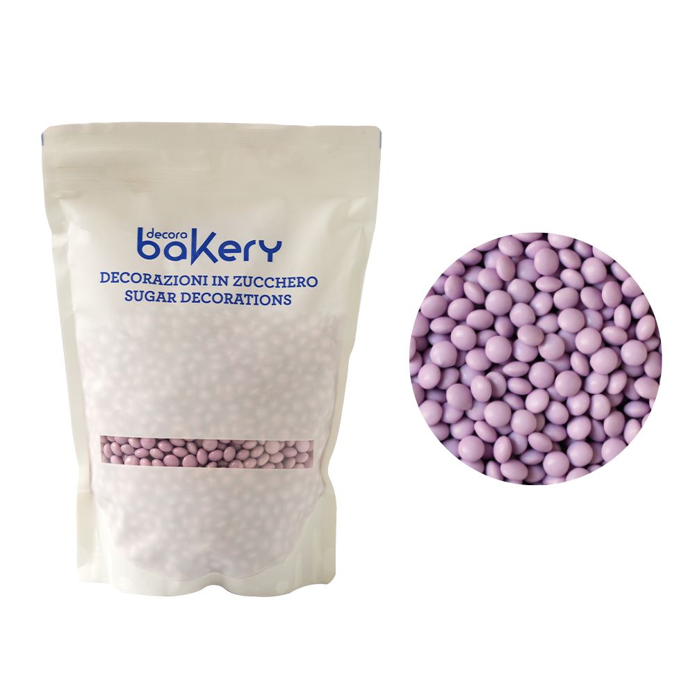 Decora Sjokoladelinser -Lys Lilla- 10mm, 1kg