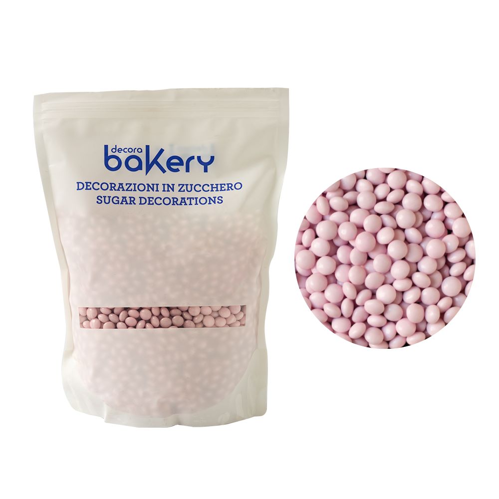 Decora Sjokoladelinser -Lys Rosa- 10mm, 1kg