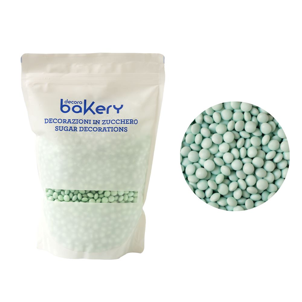 Decora Sjokoladelinser -Aqua- 10mm, 1kg (B.F. 04.01.2026)