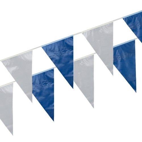 Dekor Vimpel-lenke i plast blå/hvit. 10meter. Til oktoberfest mm