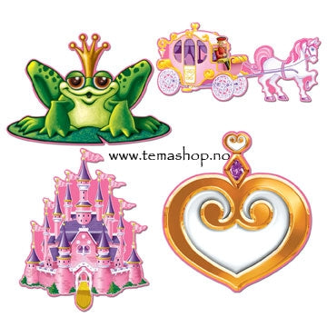 Prinsesse cutouts, 4 stk som avbildet