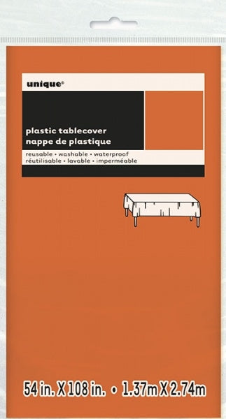 Oransje engangsduk i plast, 137x274cm