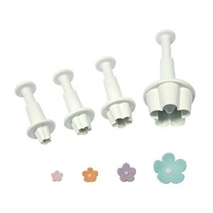 Utstikkersett med ejektor - Blomster 4 stk