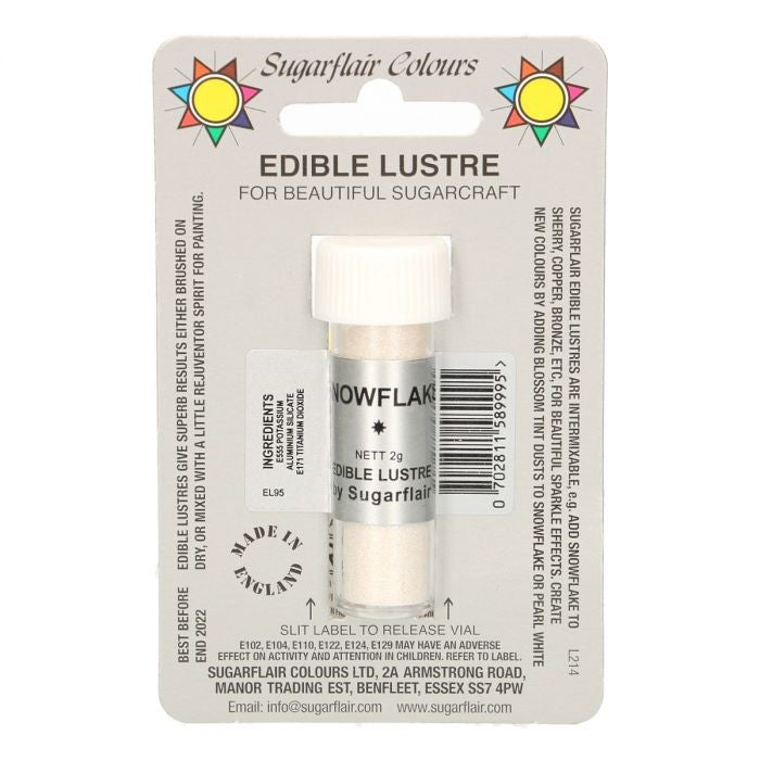 Sugarflair spiselig glitter Snowflake, 2g