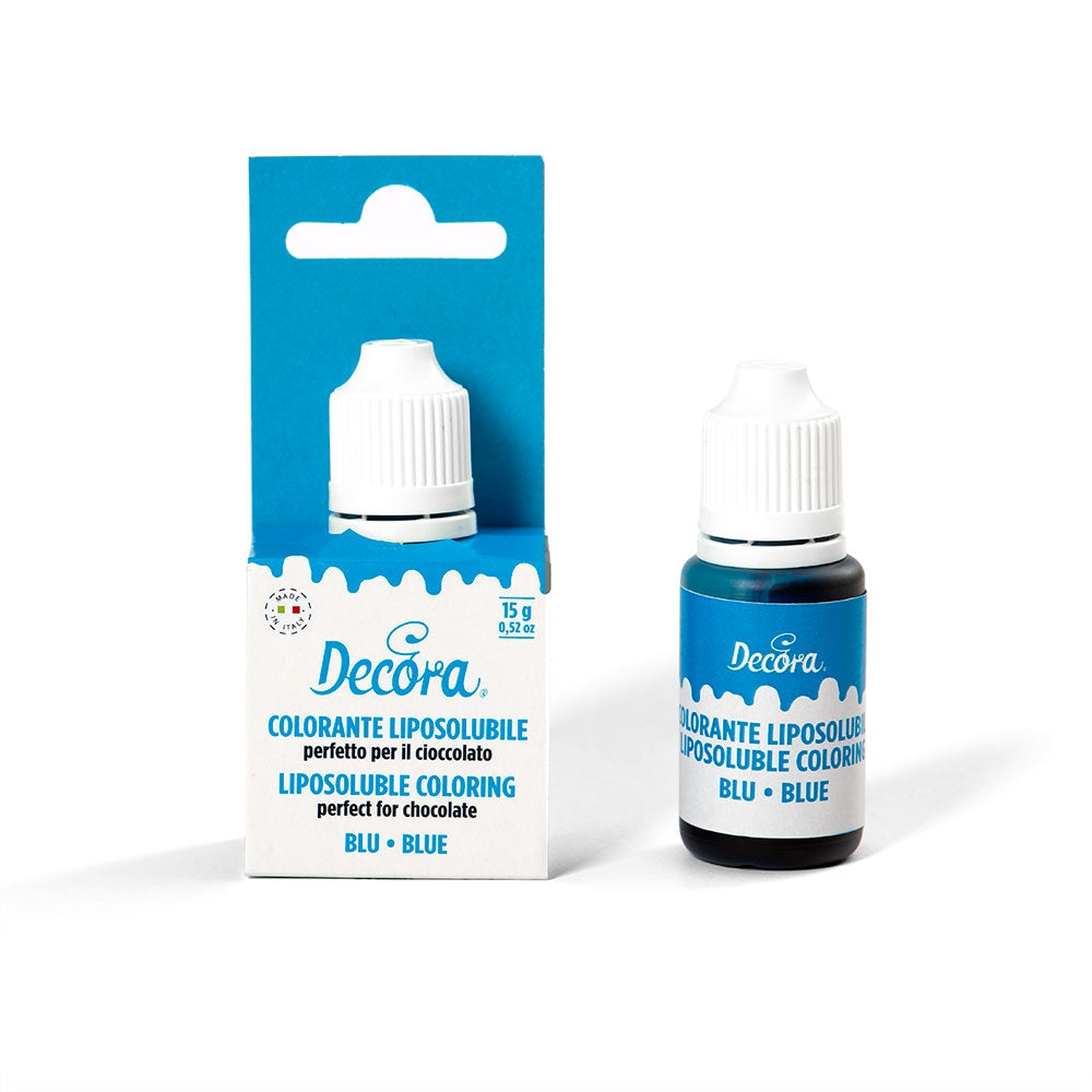 Decora fettoppløselig matfarge -Blå- 15g