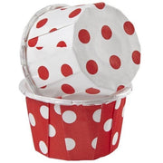 Muffinsform mini Nut Cups Polka Rød/hvit, pk/24