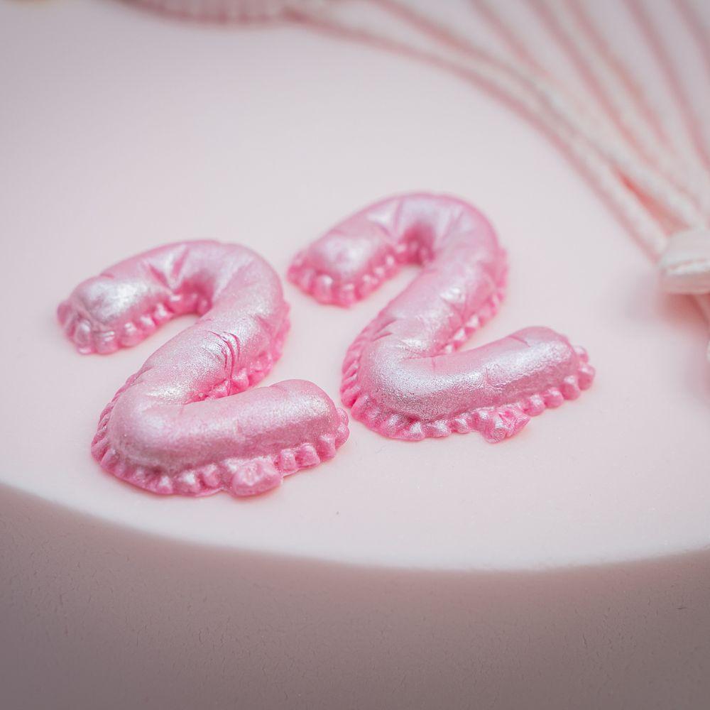 Ferdige ballongtall i fondant laget med Karen Davies silikonmold