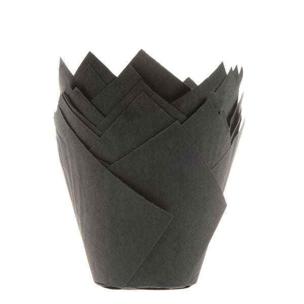 Svart muffinsform tulipan fra House of Marie pk/36