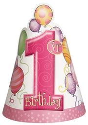 1års partyhatter, 8stk