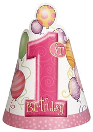 1års partyhatter, 8stk
