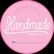 Klistermerker Rosa -Handmade with love- pk/100