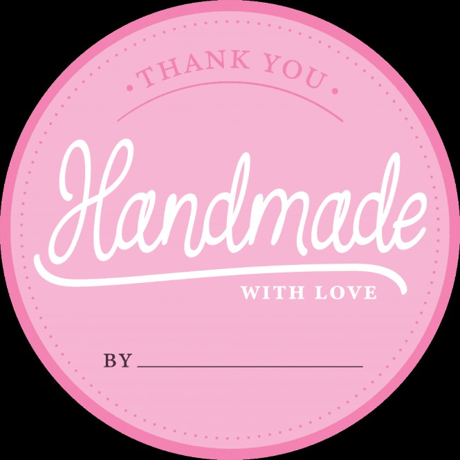 Klistermerker Rosa -Handmade with love- pk/100