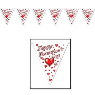 Vimpelrekke i plast, happy valentinesday