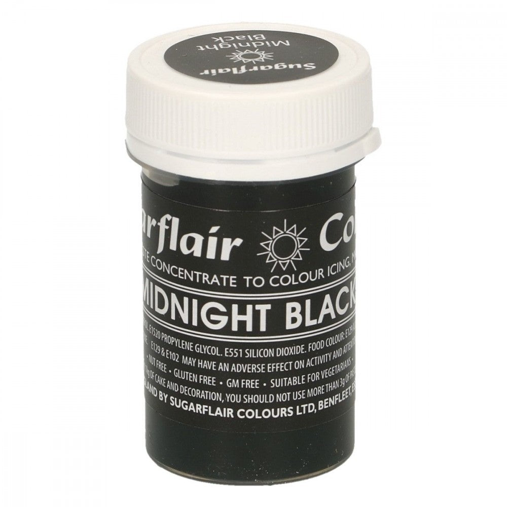 Sugarflair pastafarge Midnight Black, 25g