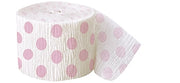 Rosa og hvit crepe streamer, prikker