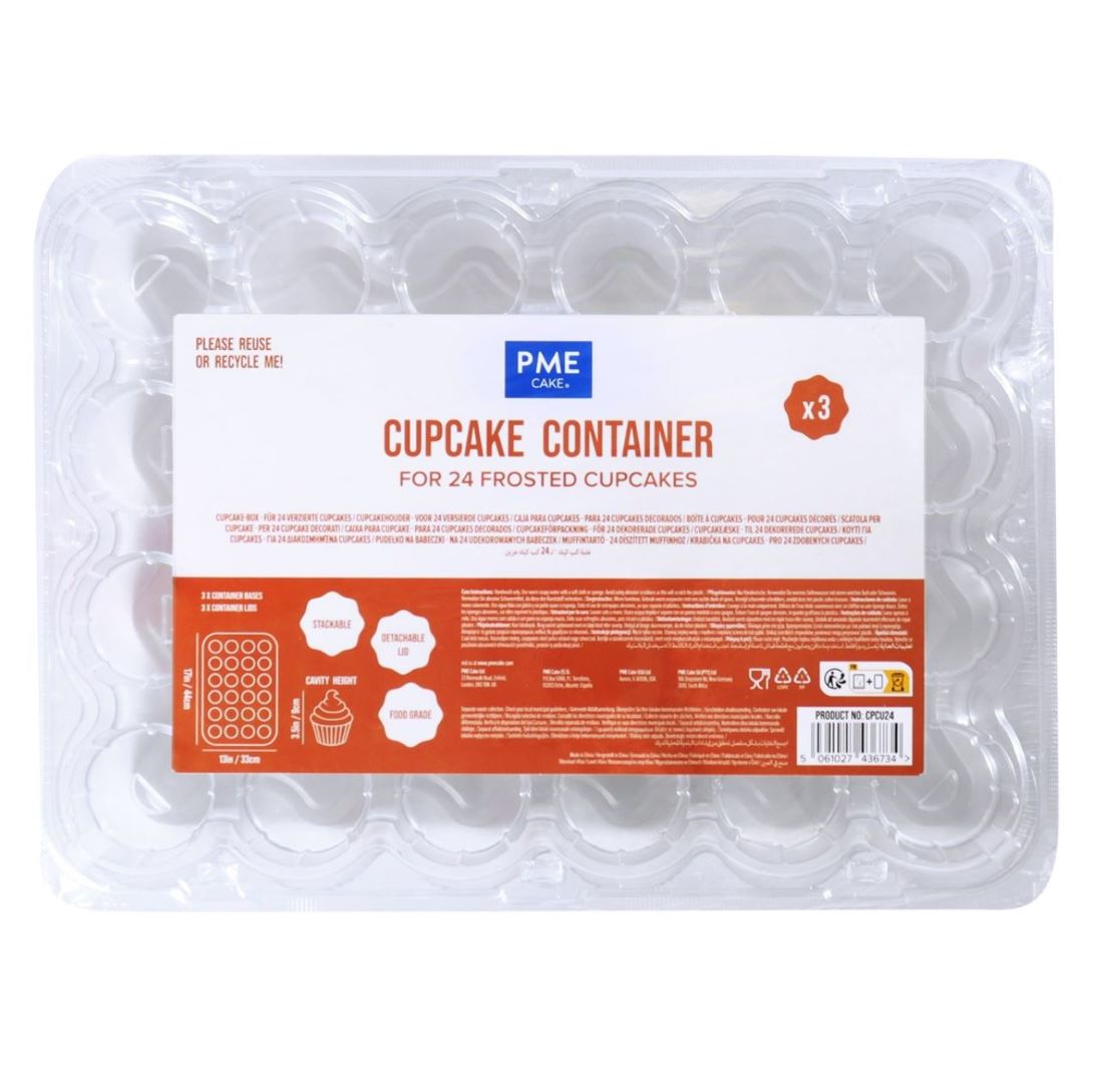 PME boks til cupcakes i plast, 3 pk – 24 Cupcakes