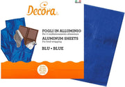 Decora Innpakningsark i blå aluminium