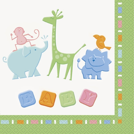Animal cracker, servietter, 16 stk, 16,5 x 16,5 cm