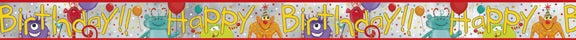 Alien Fun , bursdagsbanner, foil/plast