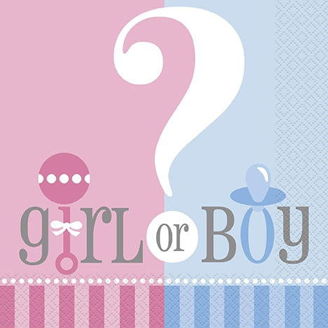 Babyshower 20 servietter Gutt/Jente