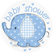 Babyshower blå cutouts "elefant/paraply", 8stk, 13cm
