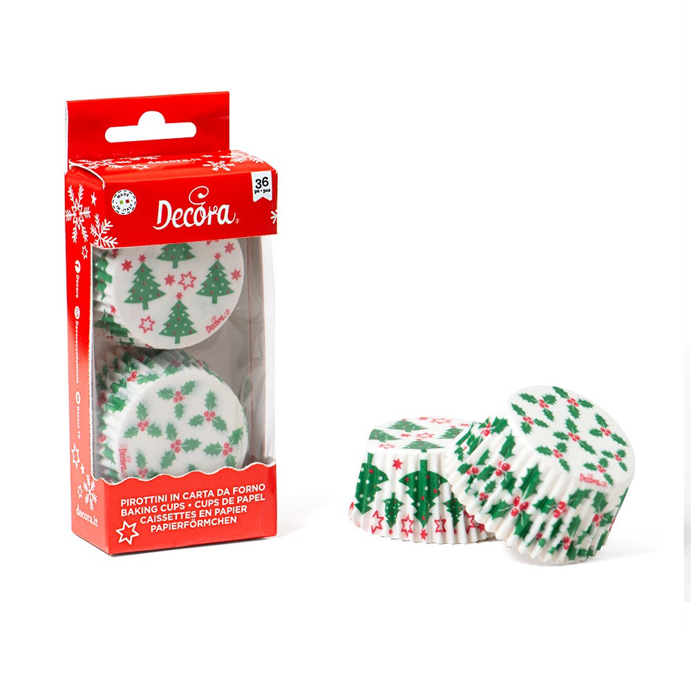 Decora Muffinsformer -Kristtorn og Juletre- pk/36