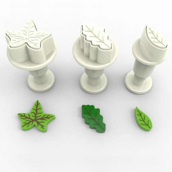 Dekofee Miniutstikker med stempel Blader sett/3
