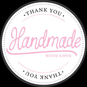 Klistermerker Hvit -Handmade with love- pk/100