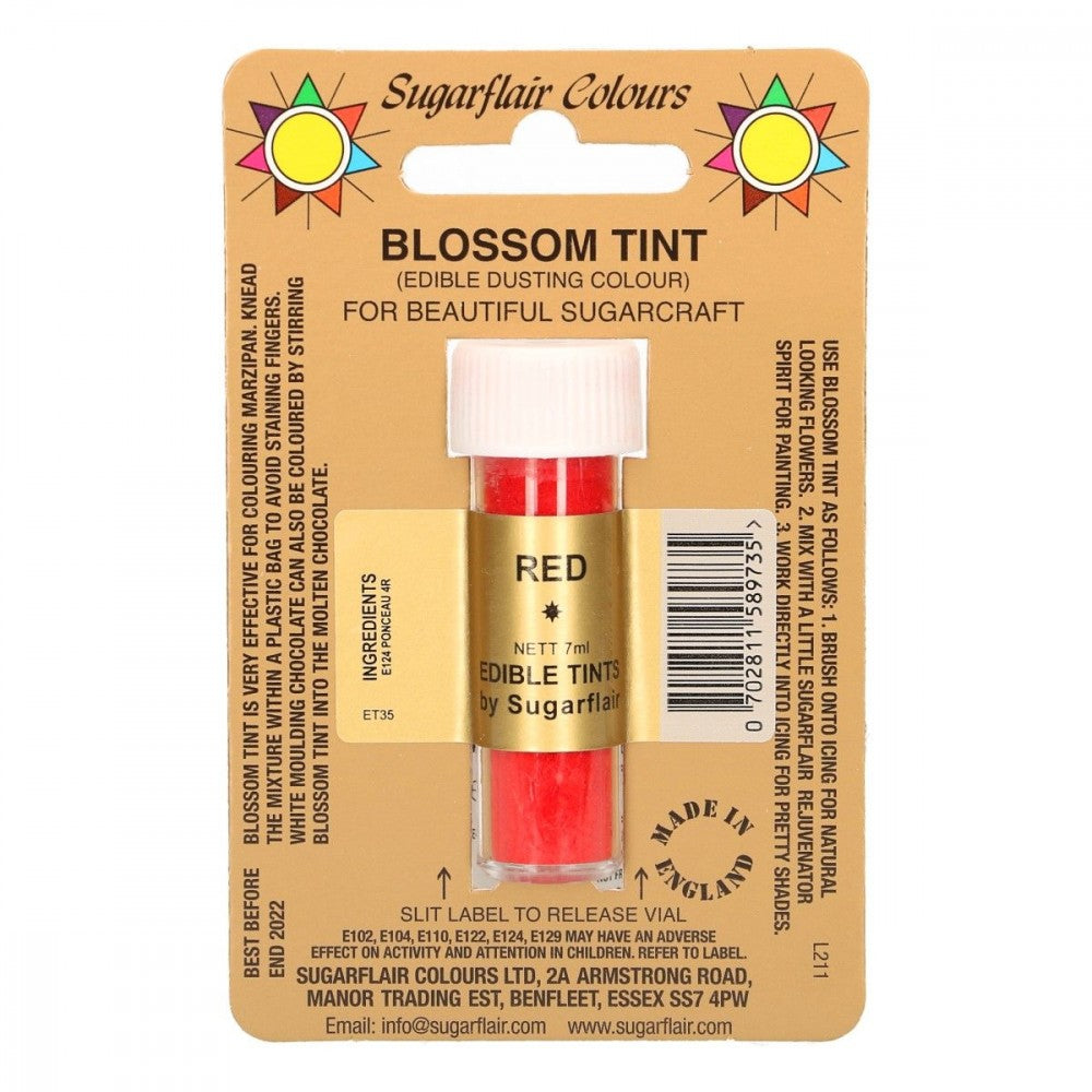 Sugarflair pulverfarge Red, 7ml