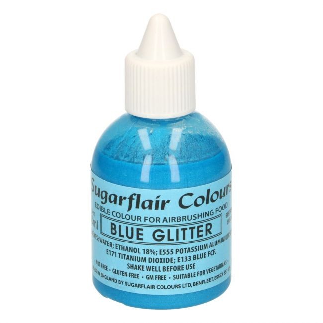 Sugarflair Airbrushfarge -Glitter blå- 60ml