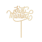 Kaketopp i tre med tekst -Just Married- Liten