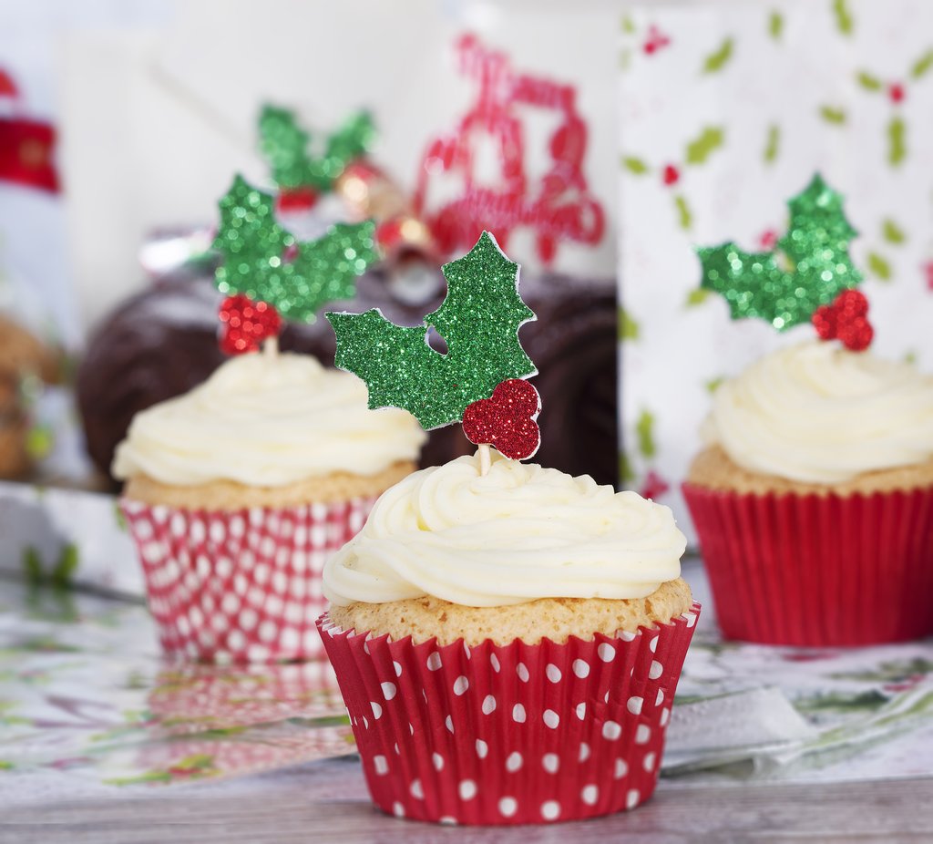 Cupcaketopper jul Kristtorn