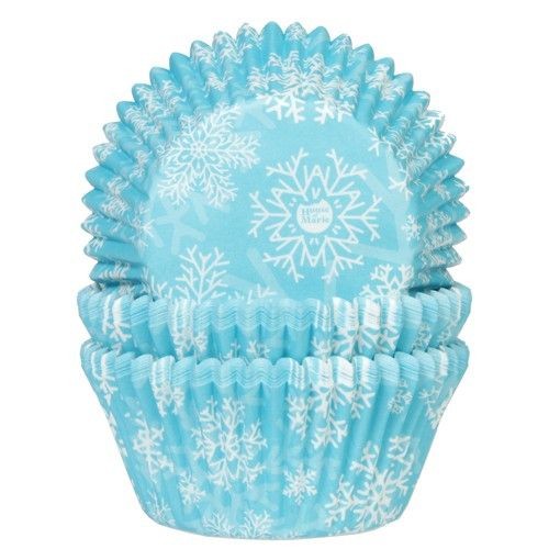 House of Marie Muffinsformer Snøkrystaller blå pk/50