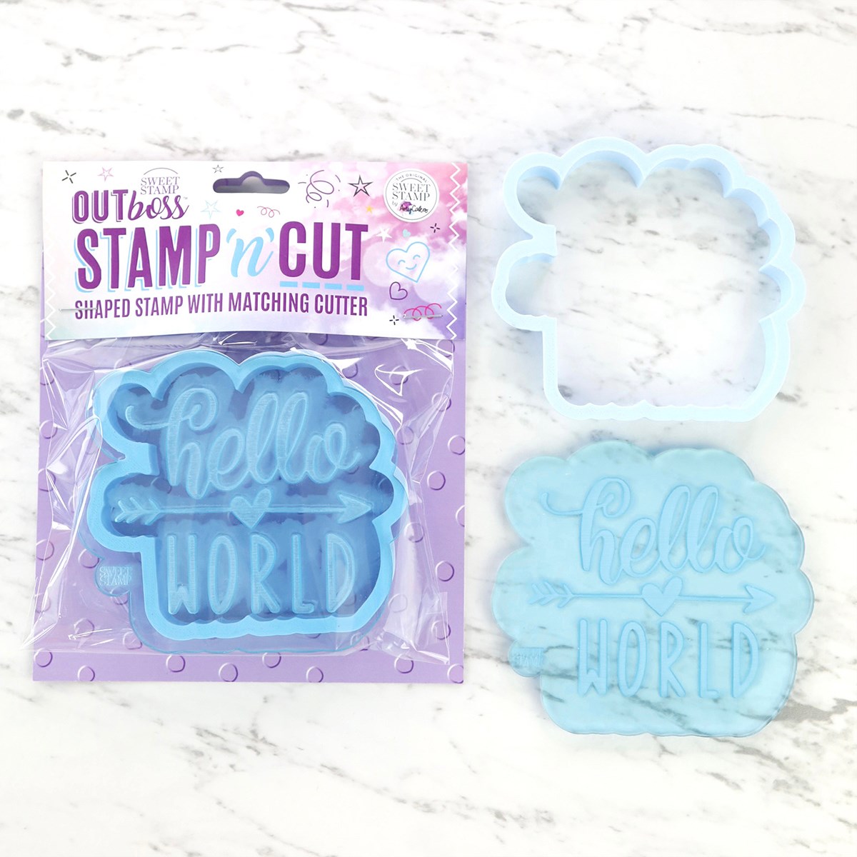 Sweet Stamp OUTboss - Stamp n Cut -hello WORLD-
