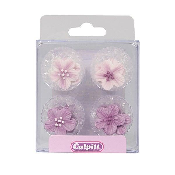 Culpitt Spiselig kakepynt Lilla blomster pk/12