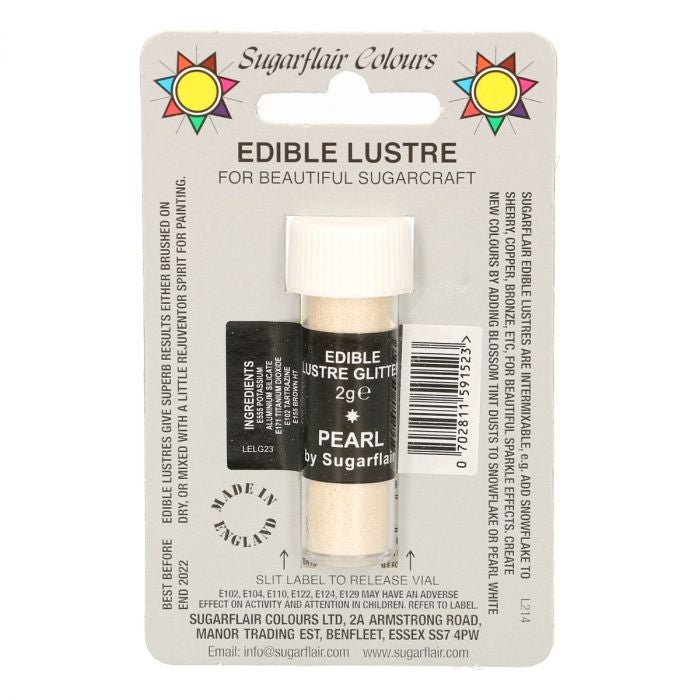 Sugarflair spiselig glitter Pearl, 2g