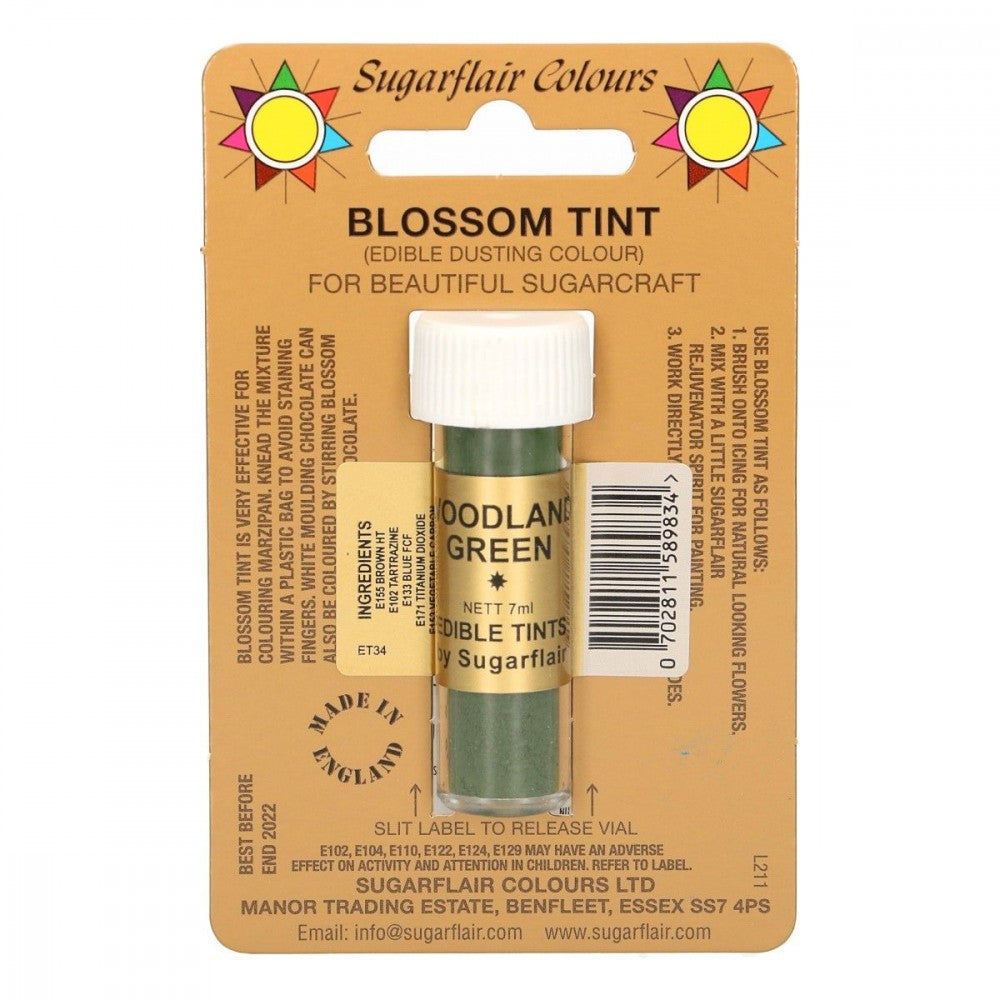 Sugarflair pulverfarge Woodland Green, 7ml