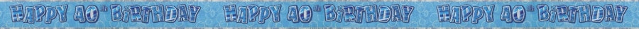 Blå 40-årsbanner, 3,6 meter
