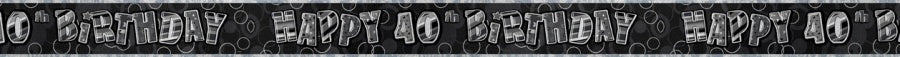 Banner, svart metallic "40th"
