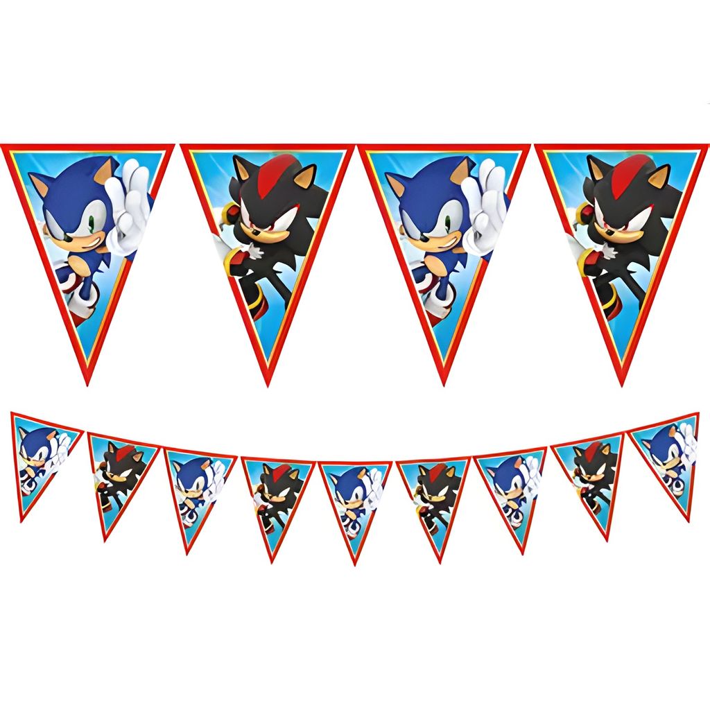 Vimpelrekke til Sonic barnebursdag